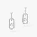 Messika - So Move XL Pendant Earrings White Gold Pave